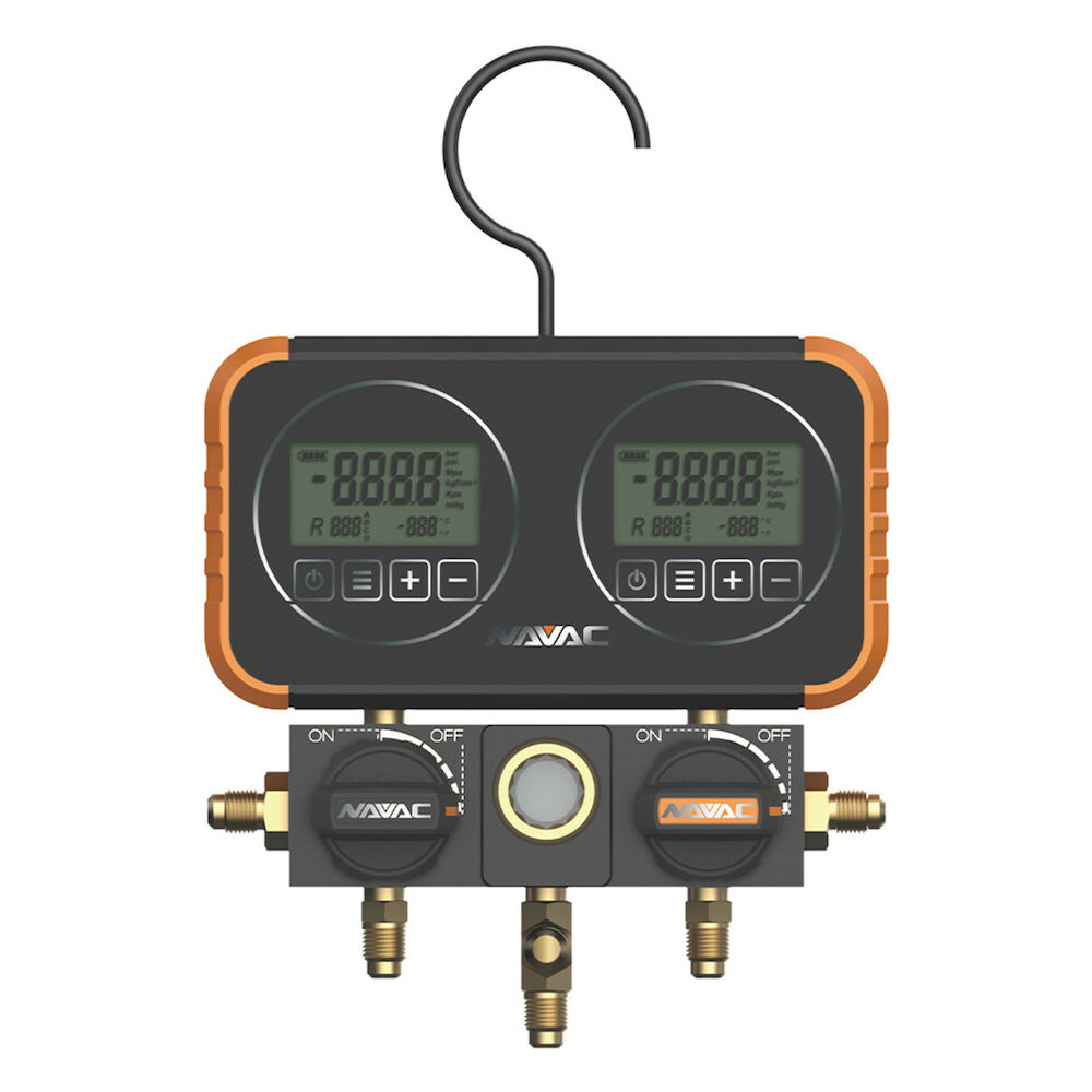 Navac N2D4H Manifold Gauge w/ Digital Display, A2L Compatible