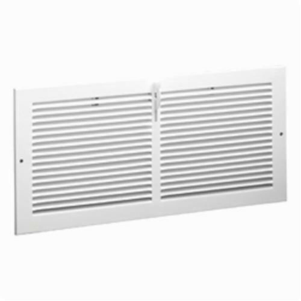 Hart & Cooley® 651 12x6 W 1-Way Sidewall/Ceiling Register, 12x6 in, Steel, Bright White Enamel, Domestic
