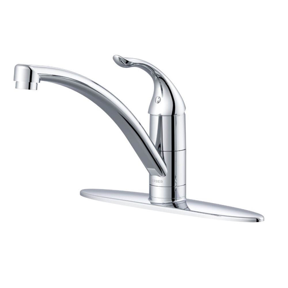 G0040010 40-010 Series Viper™ Kitchen Faucet with Deck Plate, 1.75 gpm Flow Rate, 4" Center, 1 Handle, Polished Chrome