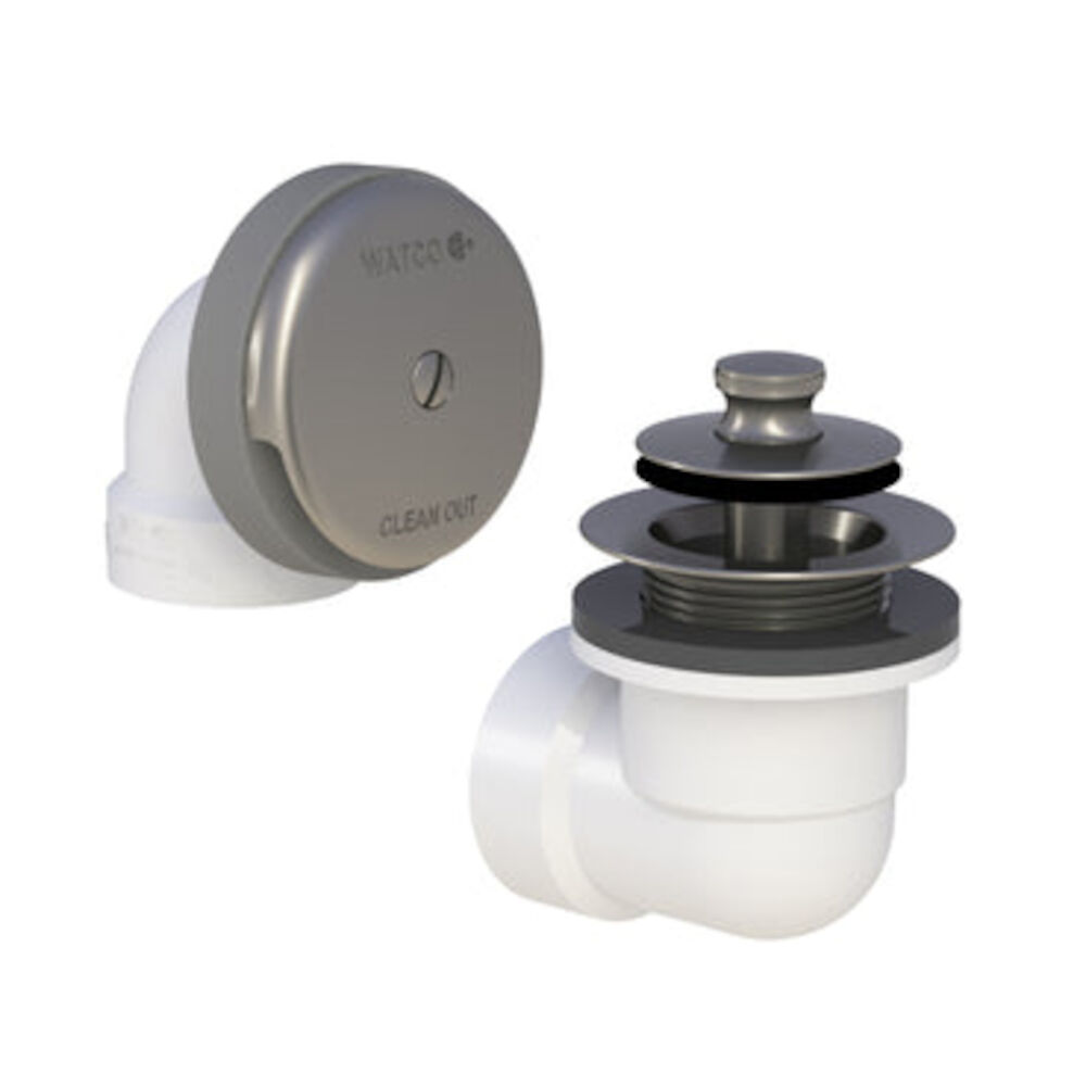 601-PP-PVC-BN Solvent Weld 601 Schedule 40 Bath Waste Half Kit With Brushed Nickel PUSH PULL® Stopper, PVC