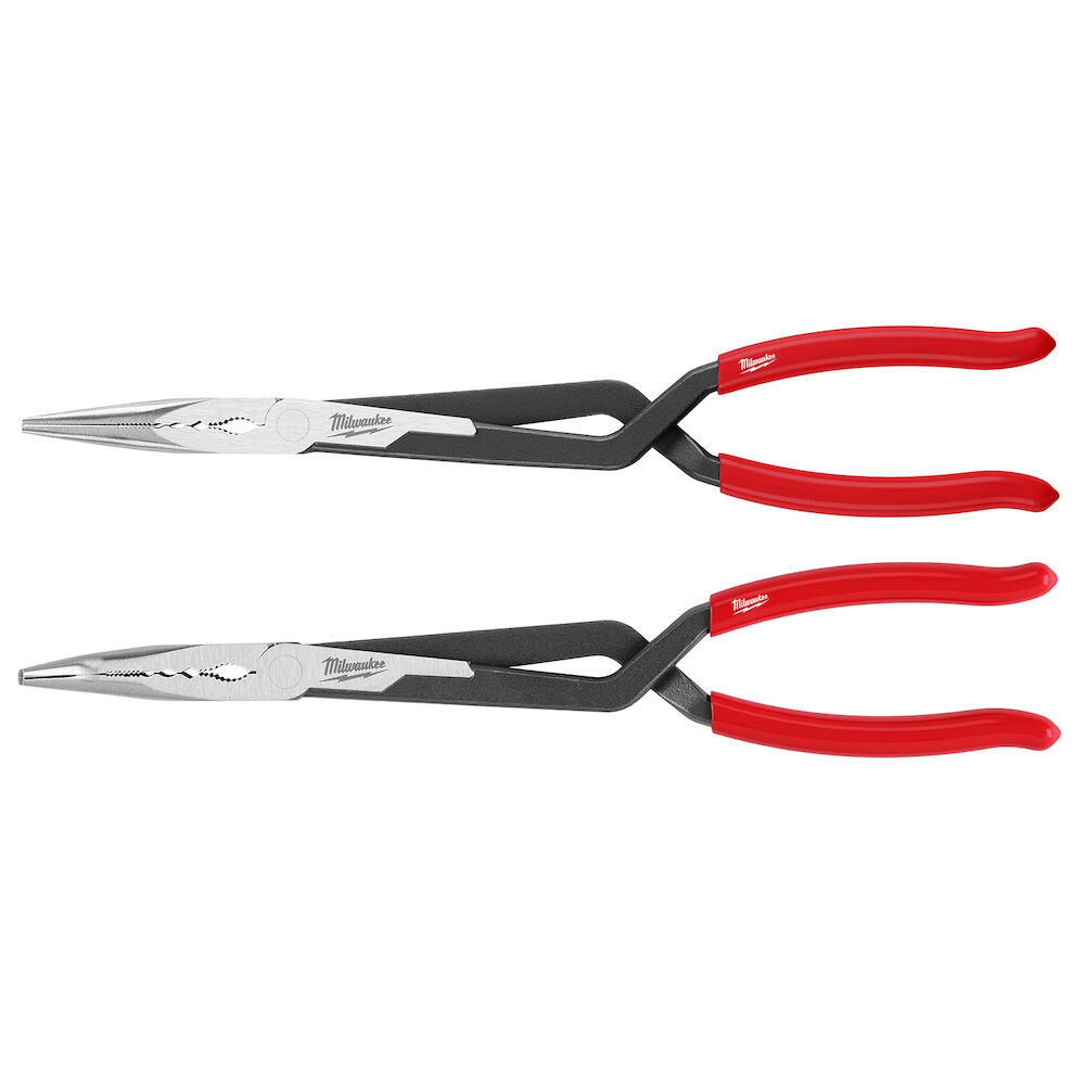 Milwaukee® Tool 48-22-6542 Long Reach Pliers Set, Straight Nose/45° Nose, 2 Piece
