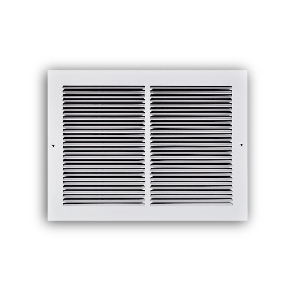 17314X10 14"x10" 1-Way Grille, Ceiling or Sidewall Mounted, 1/3" Stamped Louver, Steel, White