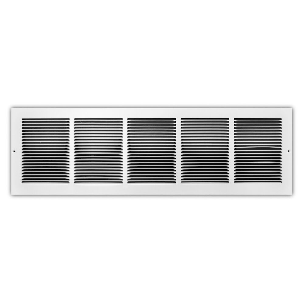TRUaire 123RW30X08 30"x8" 1-Way Baseboard Grille, 1/3" Stamped Louver, Steel, White