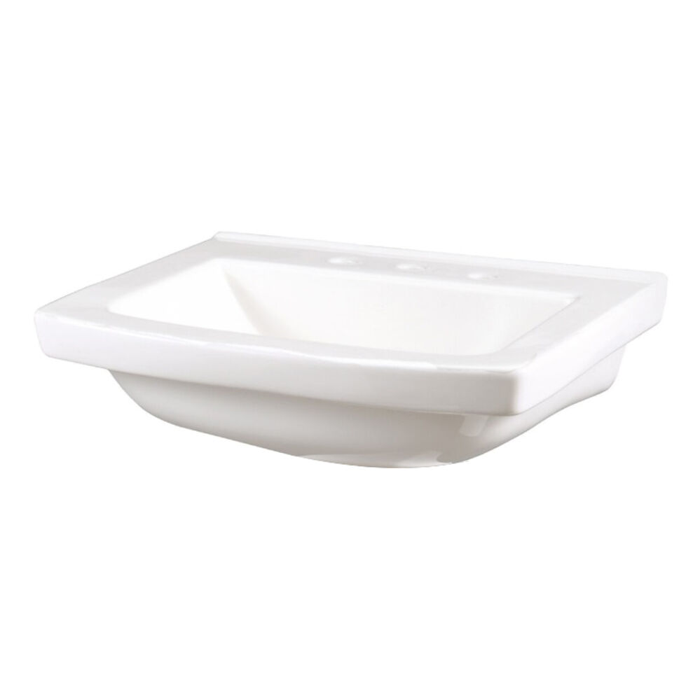 G0012519 Burr Ridge™ Pedestal Top Sink, 23-7/8" W x 8-3/8" H, Rectangular Sink, 8" Faucet Hole Spacing, White