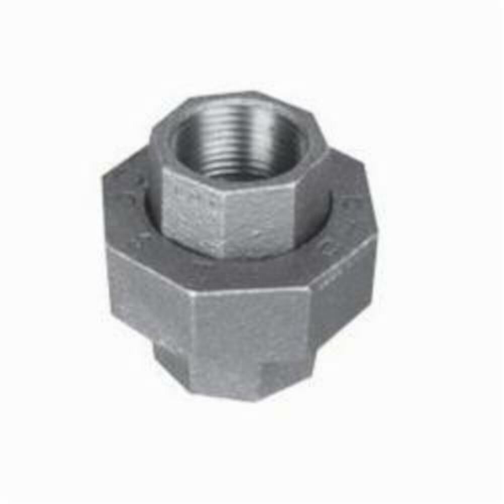 Ward Mfg 1.BAIU Pipe Union, 1-1/2x1/2 in, Threaded, 150 lb, Malleable Iron, Black, Domestic
