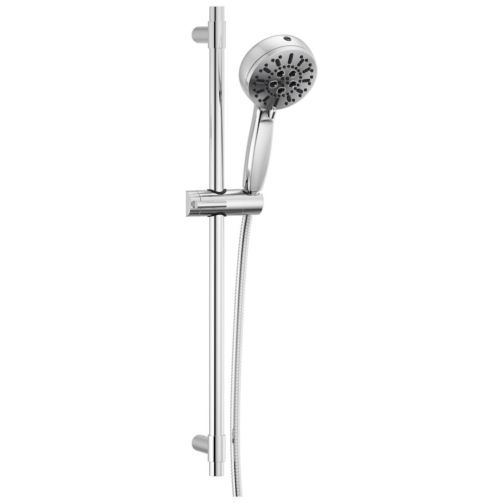 Delta Universal Showering Components 7-Setting Slide Bar Hand Shower with Cleaning Spray, Lumicoat® Chrome
