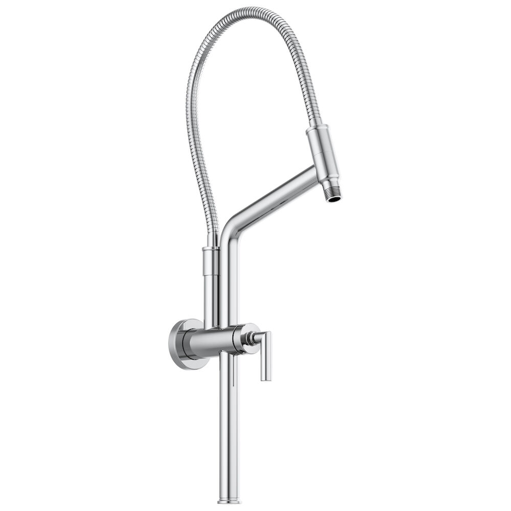 Brizo Essential™ Shower 10 7/16" Linear Round Slide Bar Shower Arm And Flange, Chrome