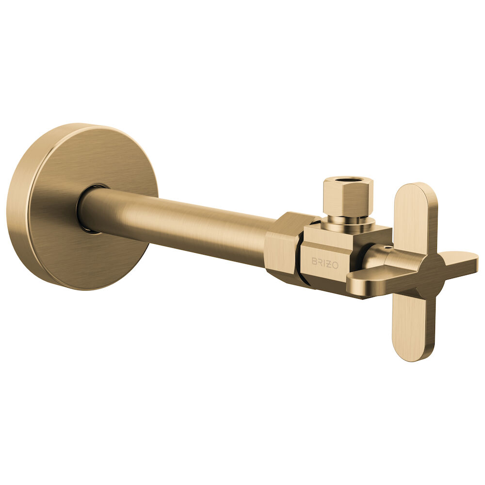 Brizo® Odin® Angled Supply Stop Valve w/ Cross Handle, Luxe Gold