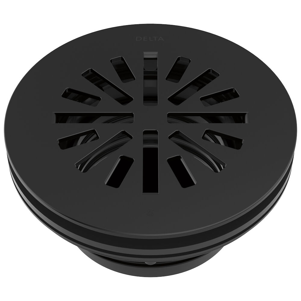 Delta4" Prefab Round Shower Drain, Matte Black