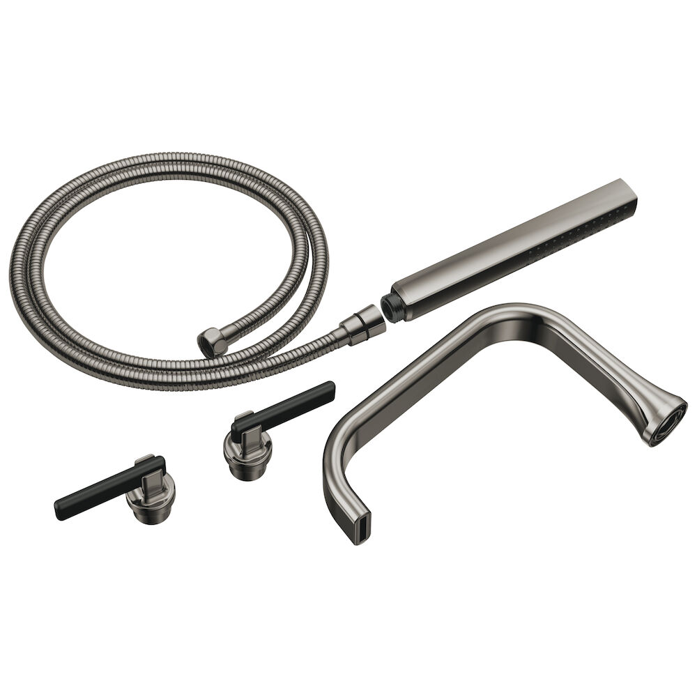 Brizo Allaria™ Two-Handle Tub Filler Trim Kit with Lever Handles, Brilliance Black Onyx / Matte Black