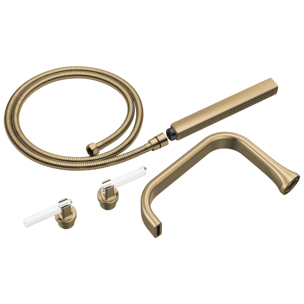 Brizo Allaria™ Two-Handle Tub Filler Trim Kit with Lever Handles, Luxe Gold / Clear Acrylic