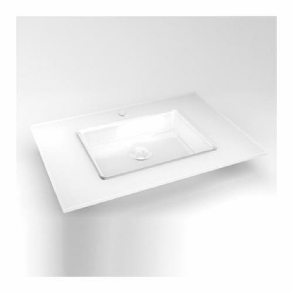 Robern® TS31UCN21-1 Slim Vanity Sink Top, 31" OAW x 21" OAD, Glass White Top