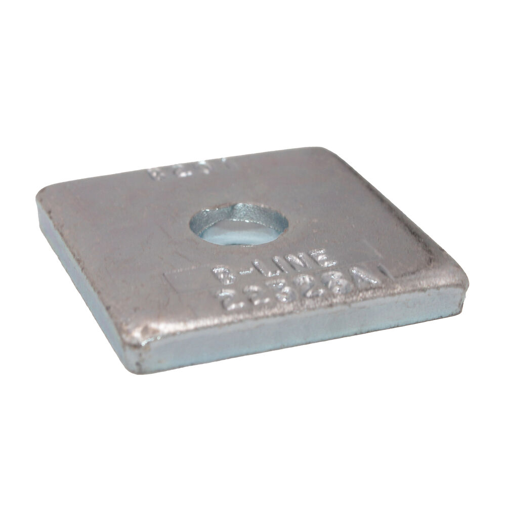 B-Line B201ZN Square Washer, 3/8 in, 7/16" ID, Zinc Plated Steel