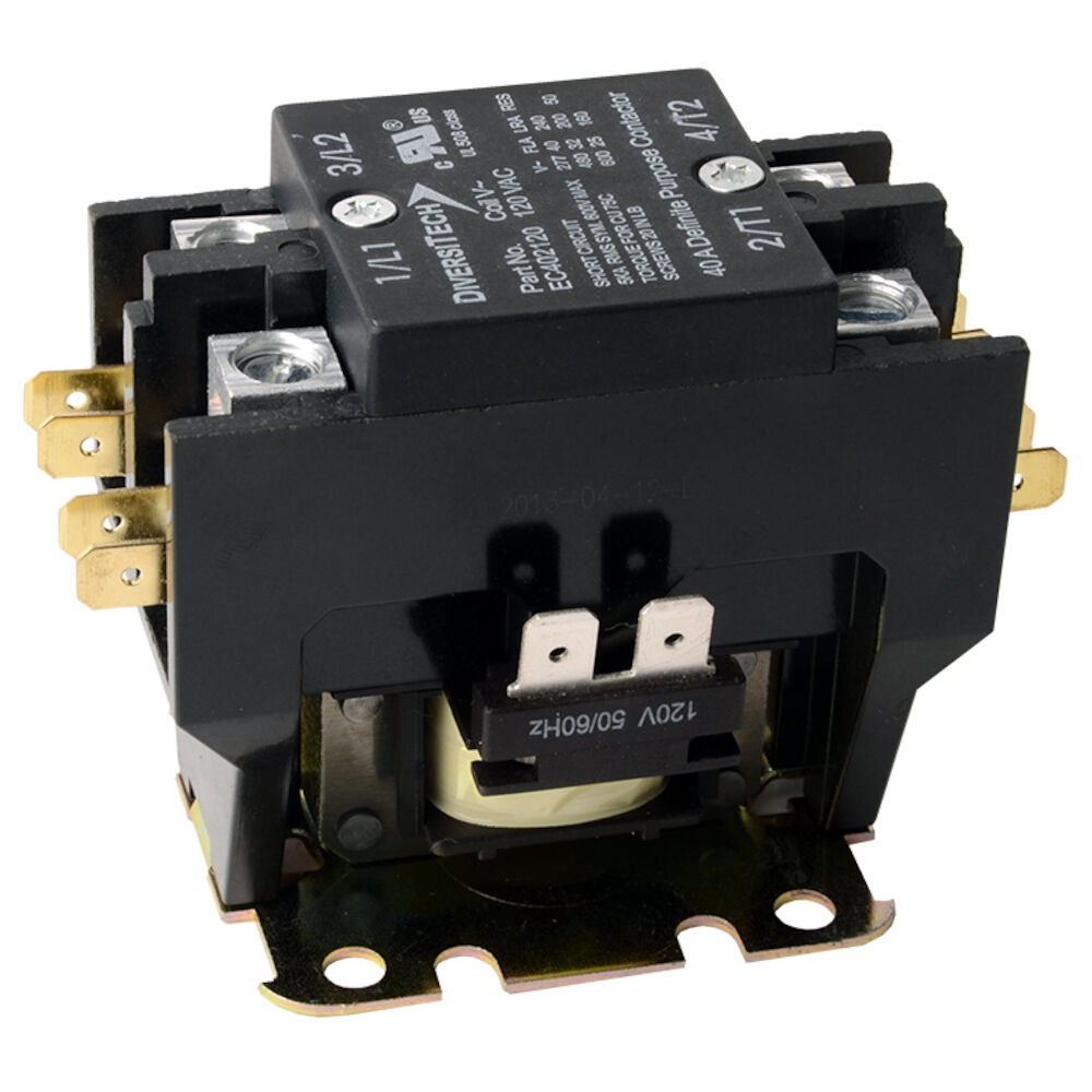 Diversitech EC402120 Definite Purpose Small Frame Contactor, 120 V V Coil, 40 FLA, 2 Poles