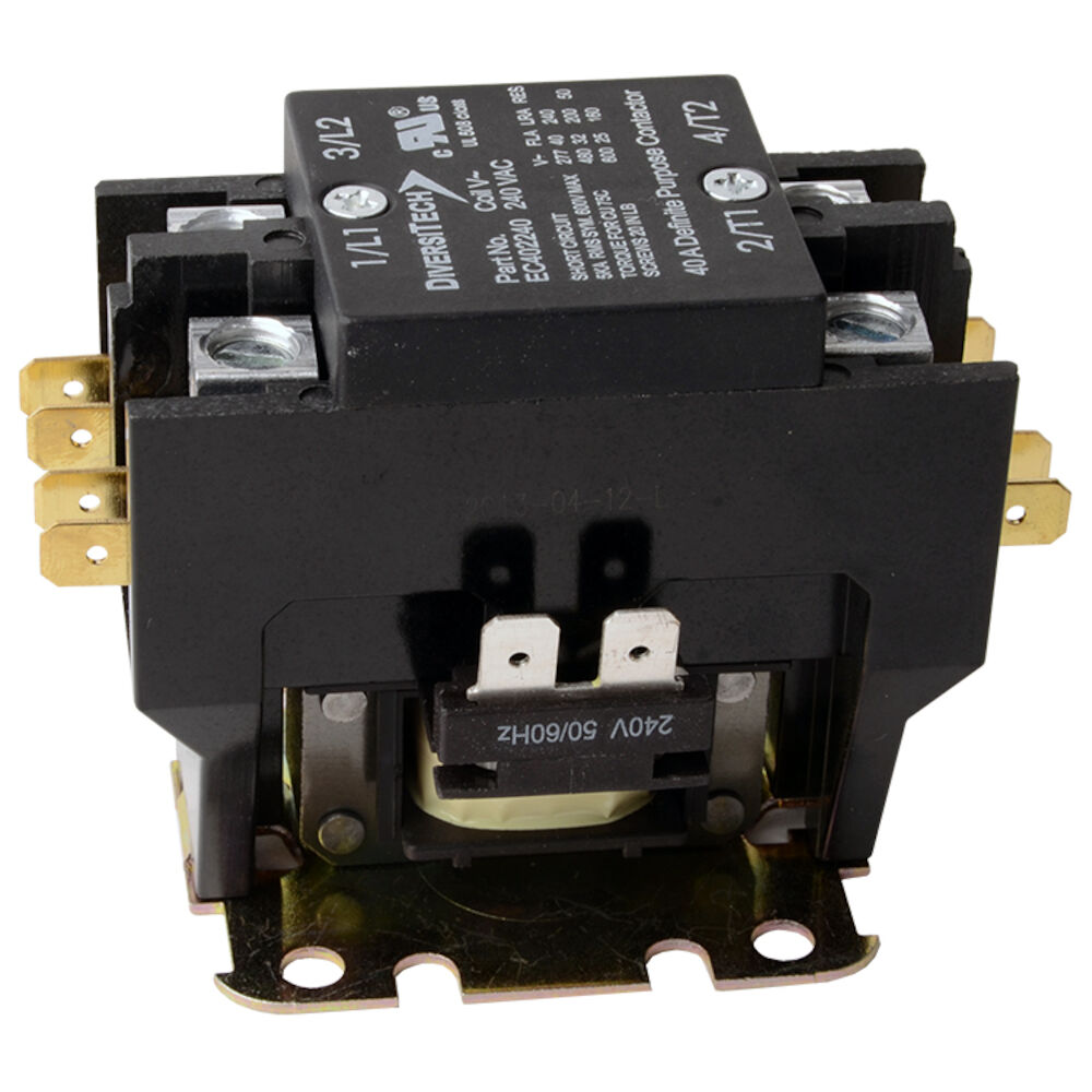 Diversitech EC402240 Definite Purpose Small Frame Contactor, 240 V V Coil, 40 FLA, 2 Poles