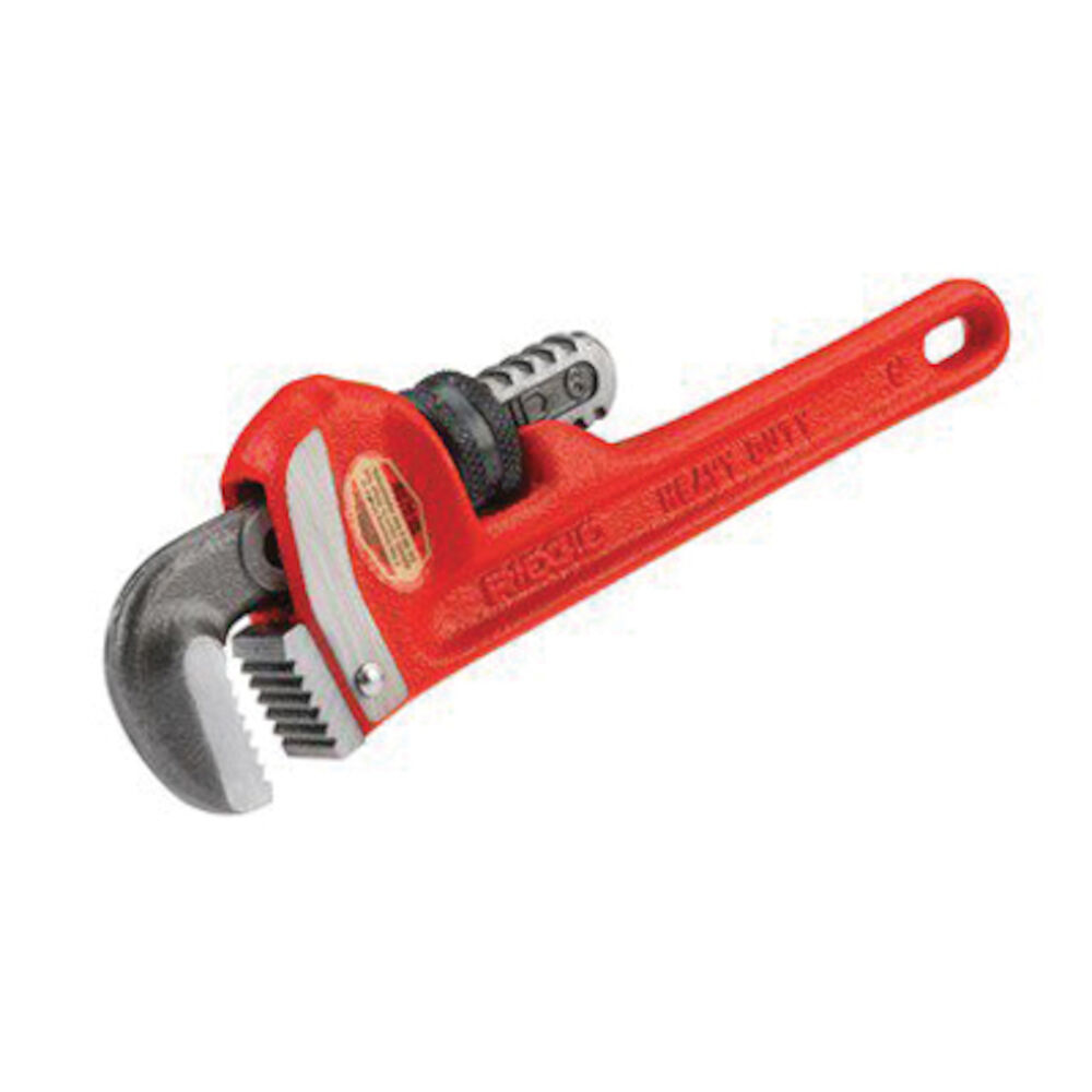 RIDGID® 31035 Heavy Duty Straight Pipe Wrench, 5 in, Floating Forged Hook Jaw, Ductile Iron Handle, Knurled Nut Adjustment, Red