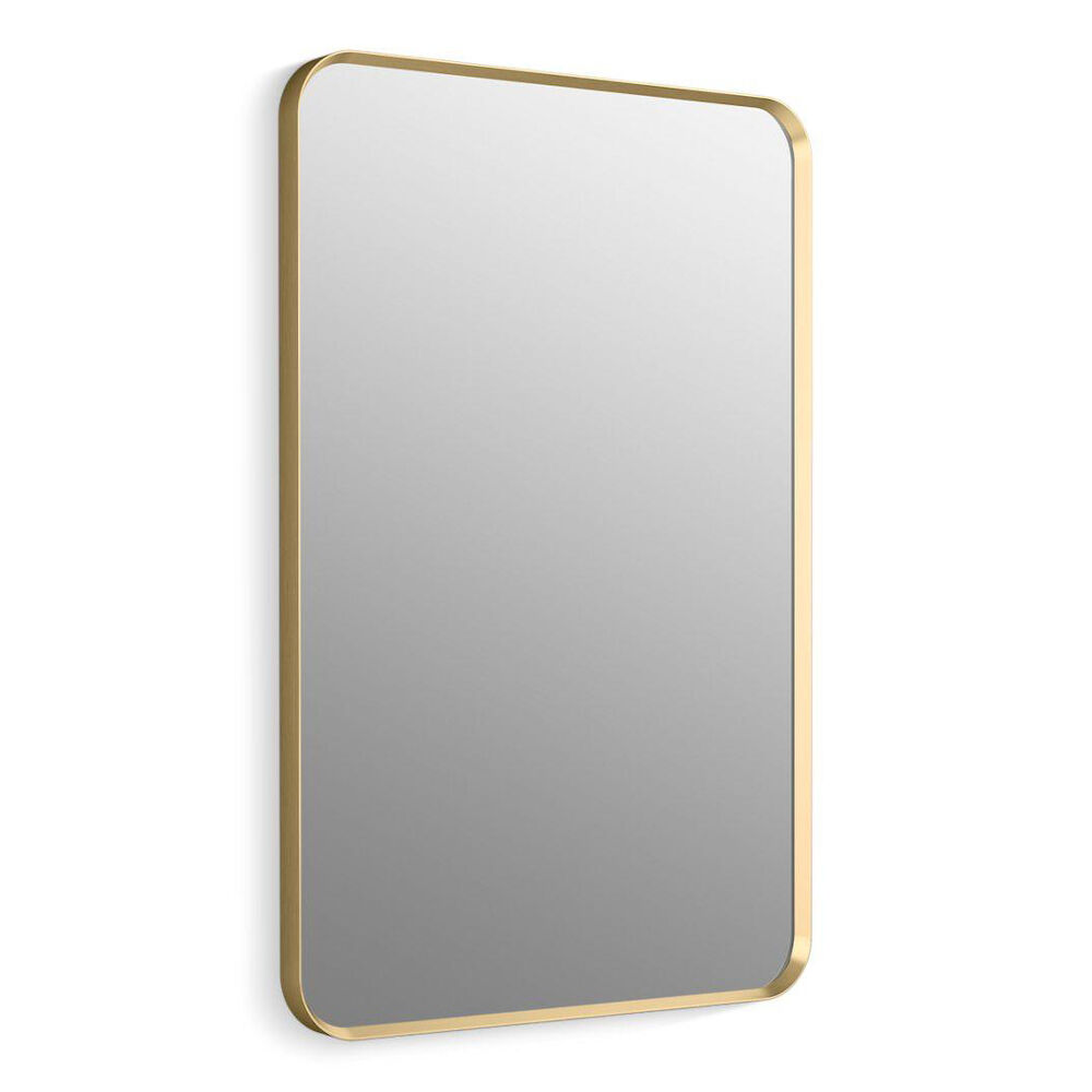 Kohler® 31364-BGL 31364 Essential Wall Mount Bathroom Mirror, Rectangular Shape, 1.37" L x 24" W, Moderne Brushed Gold