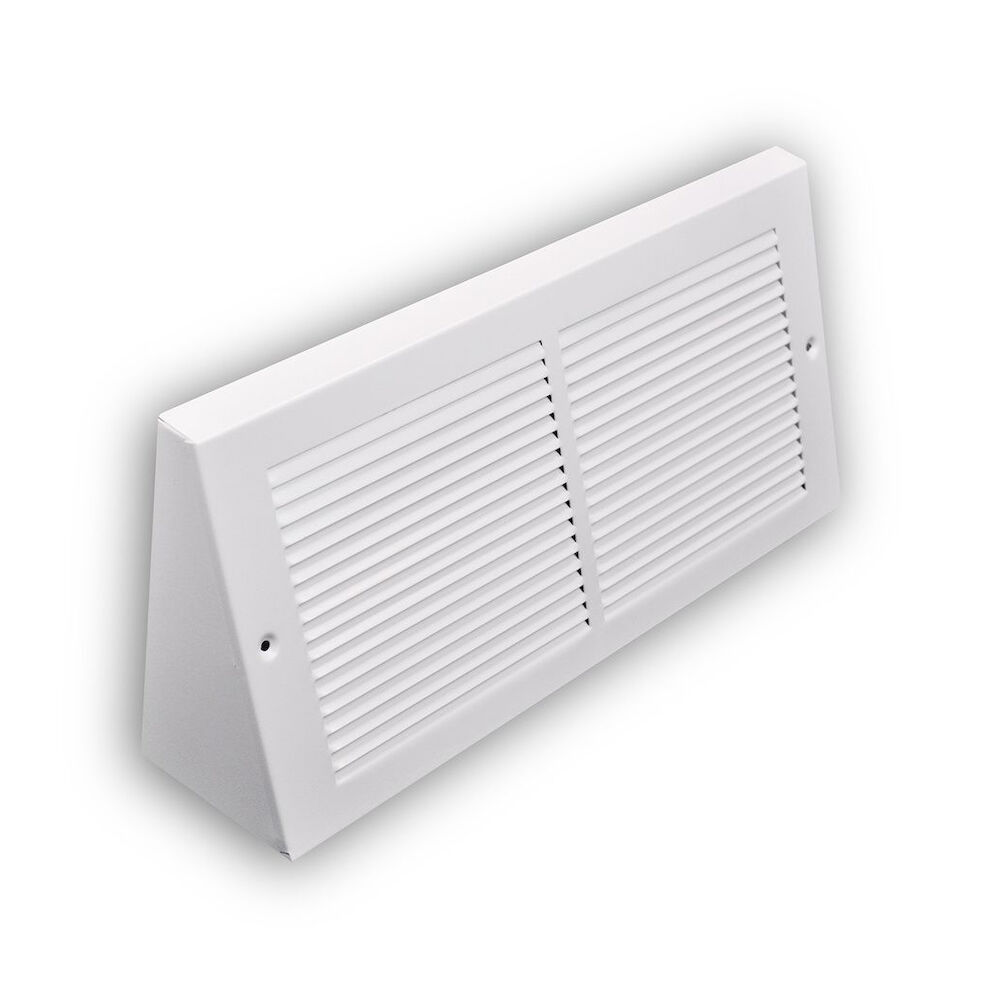 TRUaire® 125TR10X06 10x6" Triangle Stamped Louver Baseboard Return Grille, Steel, White