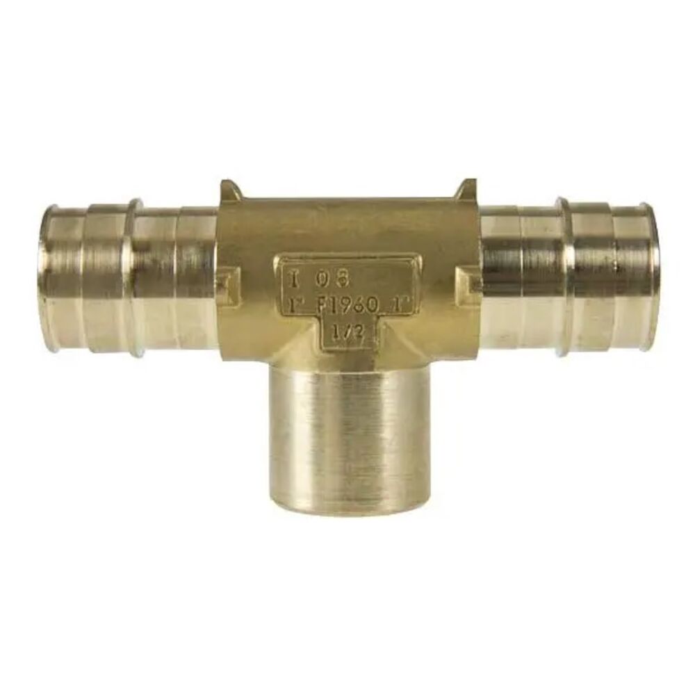 Uponor LF7701010 Adapter Tee, 1x1x1/2 in, F1960 Cold Expansion PEX x  F1960 Cold Expansion PEX x FNPT, Brass