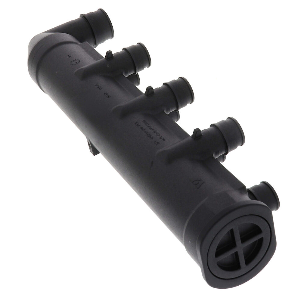 Uponor Q2087550 8-Ports Branch Elbow With Mounting Clip, 3/4 in, F1960 Cold Expansion PEX, Polymer