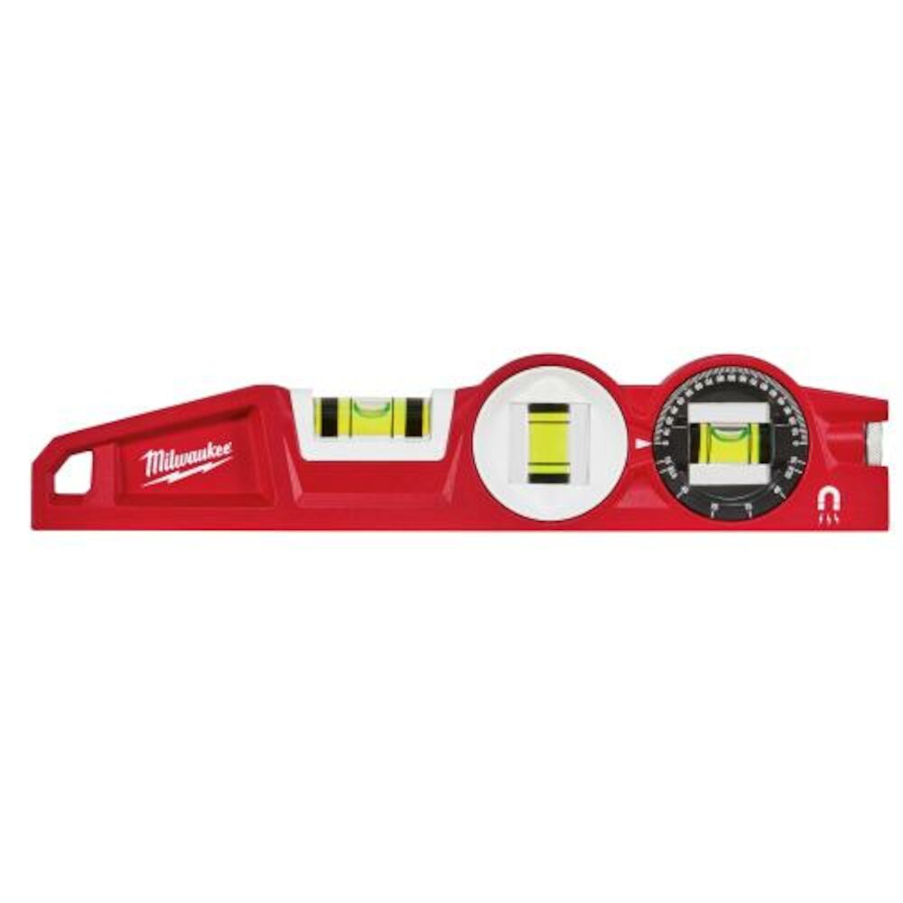 Milwaukee® Tool 48-22-5210 Torpedo Level, 10" L, 3 Vials, Plastic, 0.0005 in/in