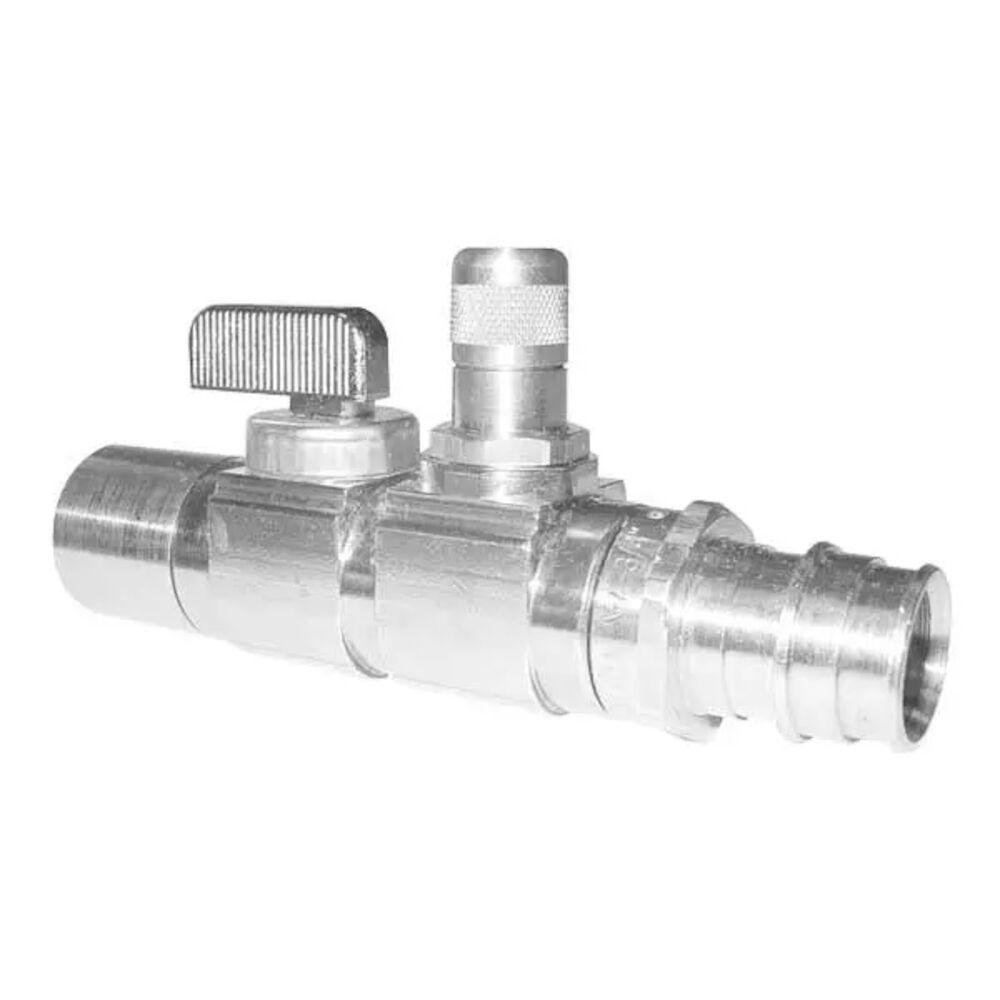 Uponor ProPEX® Q5906375 Ball and Balancing Valve, 5/8x3/4" Nominal, PEXxC Adapter, 250 psi, Brass Body, Domestic