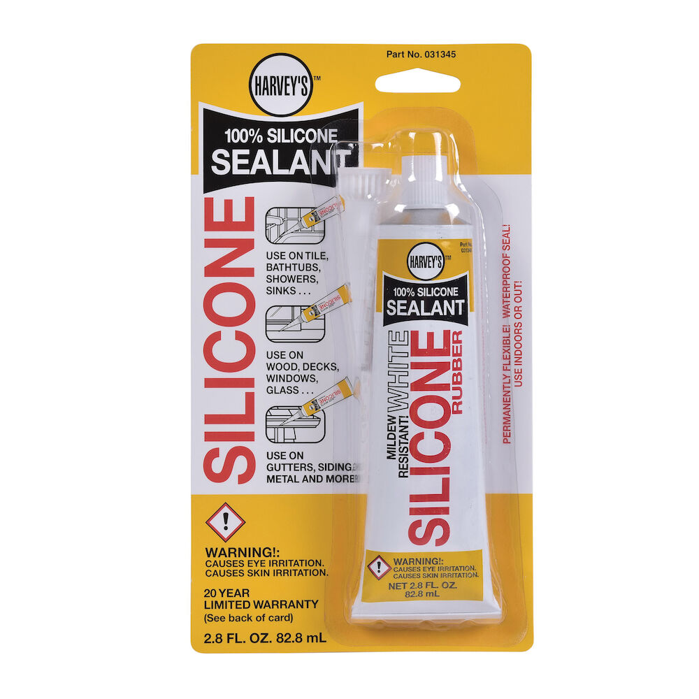 Harvey® 31345 Sealant, 2.8 oz Tube, White, Water/Silicone Rubber Base