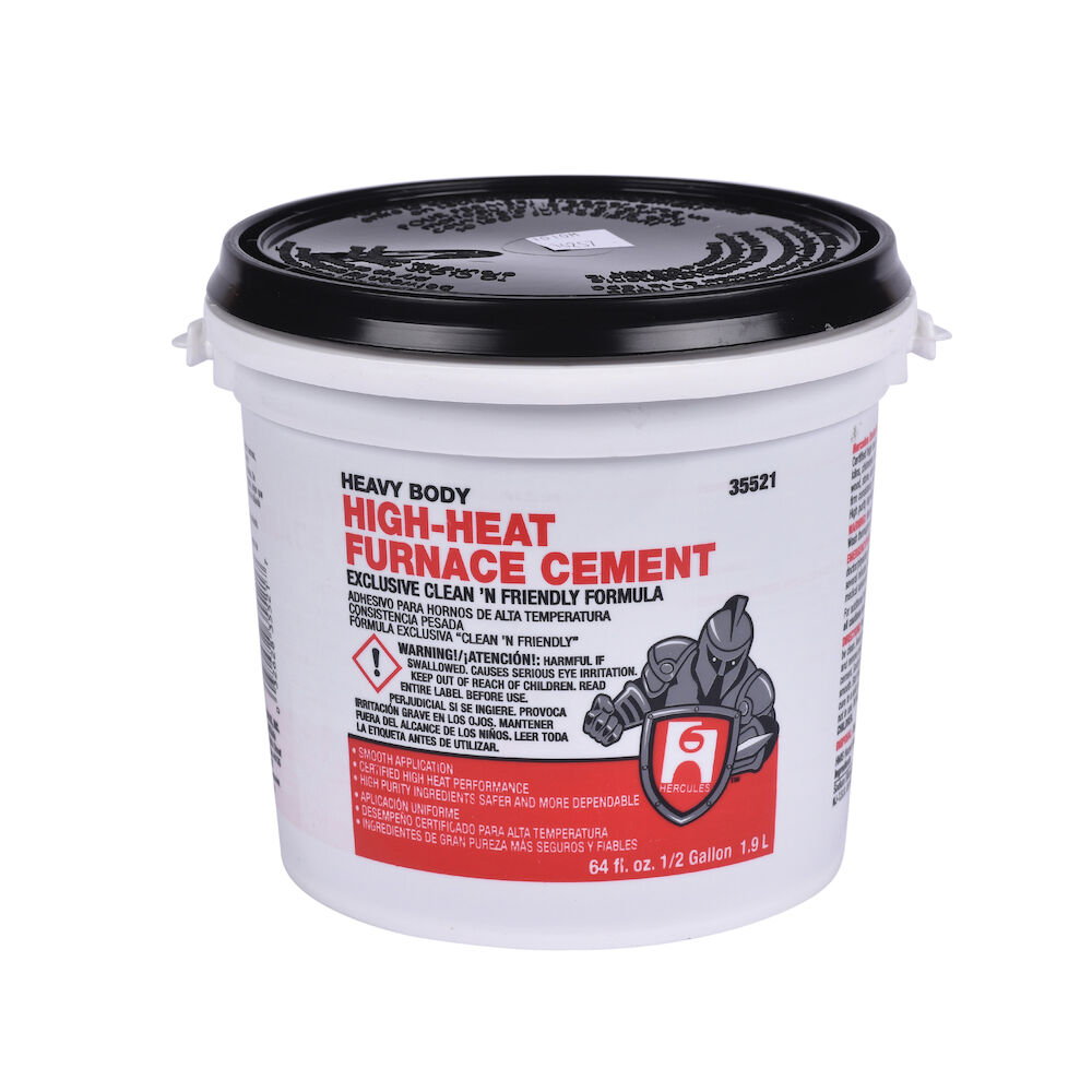 Hercules® 35521 High Heat Furnace Cement, 1/2 gal, Paste Form, Tan/Black