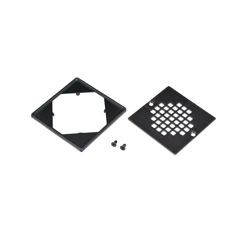 Oatey® 42332 130 Series Square Screw-In Strainer w/ Ring, 4.26" L x 4.26" W, 304 Stainless Steel, Oil Rubbed Bronze