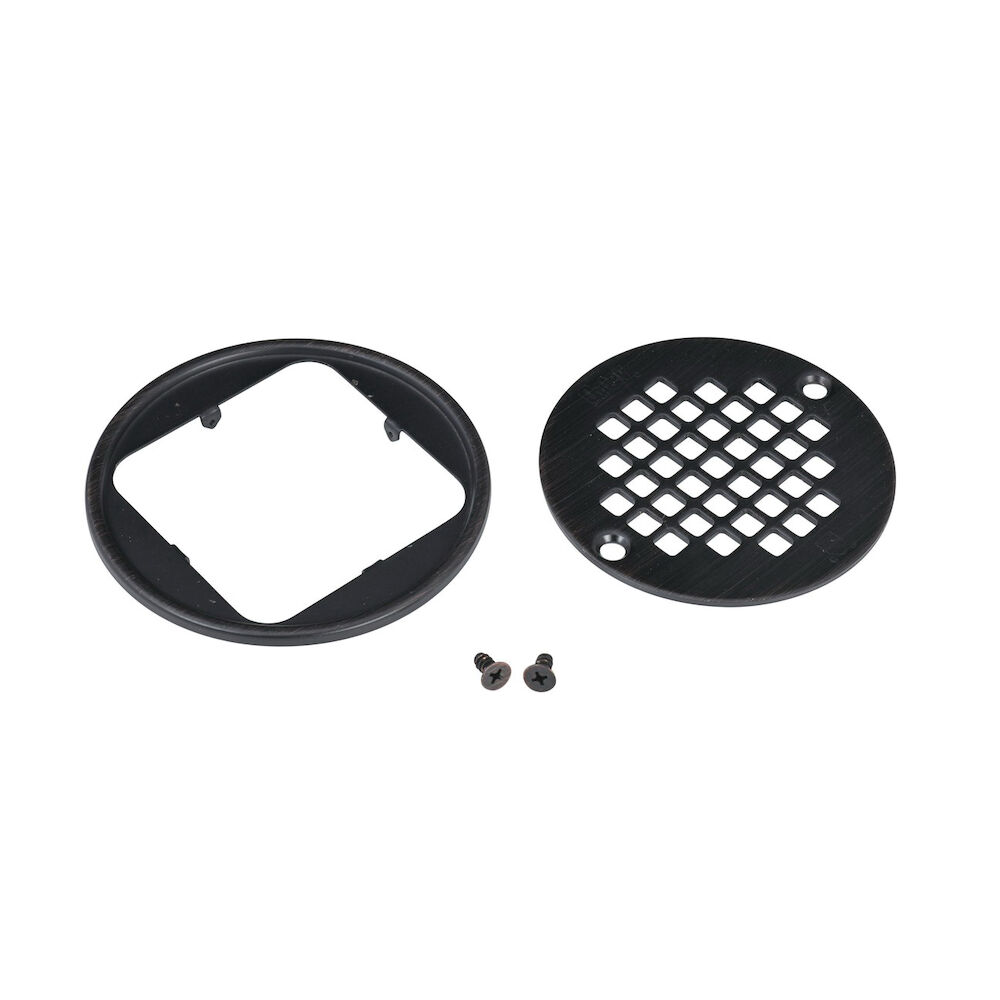 Oatey® 42335 130 Series Round Screw-In Strainer w/ Ring, 4.37" Dia, 304 Stainless Steel, Oil Rubbed Bronze