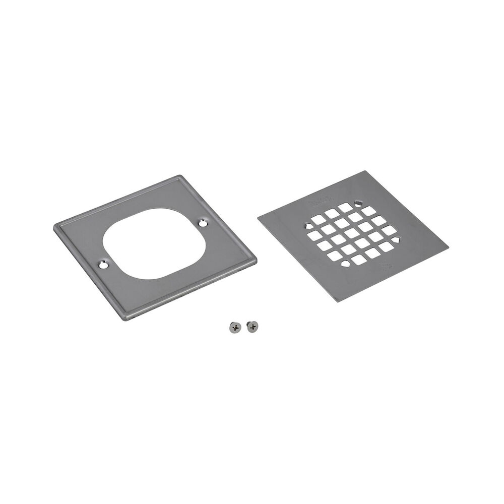 Oatey® 42336 130 Series Square Snap-In Strainer w/ Ring, 4.54" L x 4.54" W, 304 Stainless Steel, Polished Stainless Steel