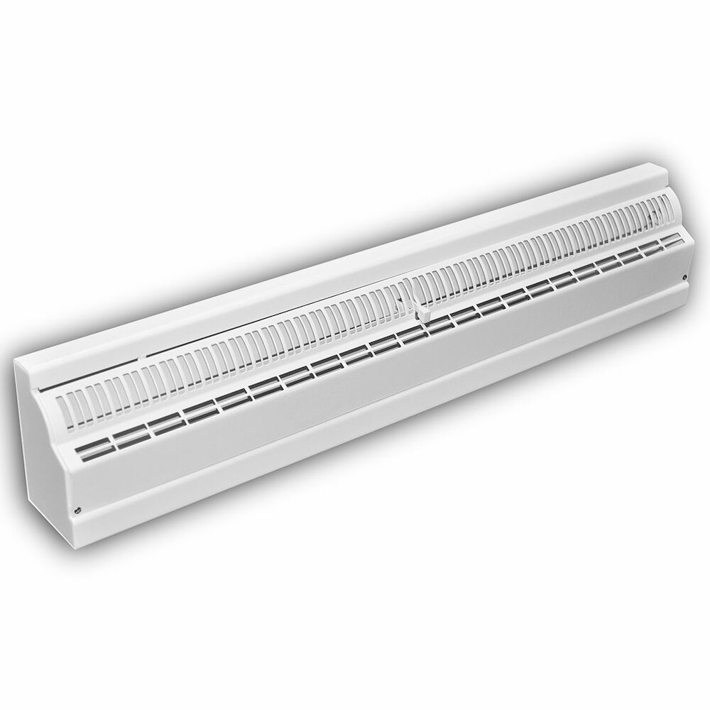 TRUaire 121SW24 24" Baseboard Diffuser, Deluxe, Steel, Single Blade Damper, White