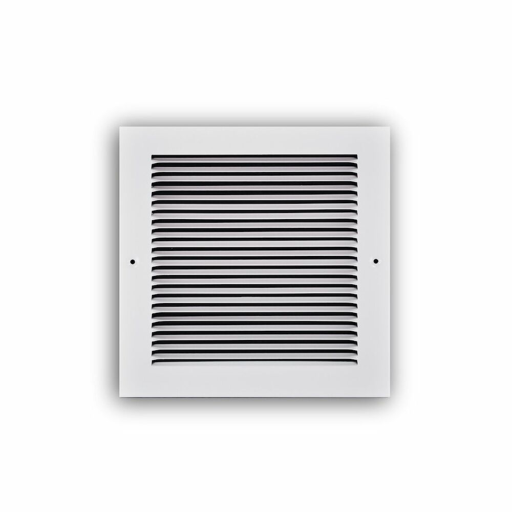 TRUaire 17308X08 8" x 8" Grille, 1-Way, 1/3" Stamped Louver, Steel, Ceiling/Sidewall, White
