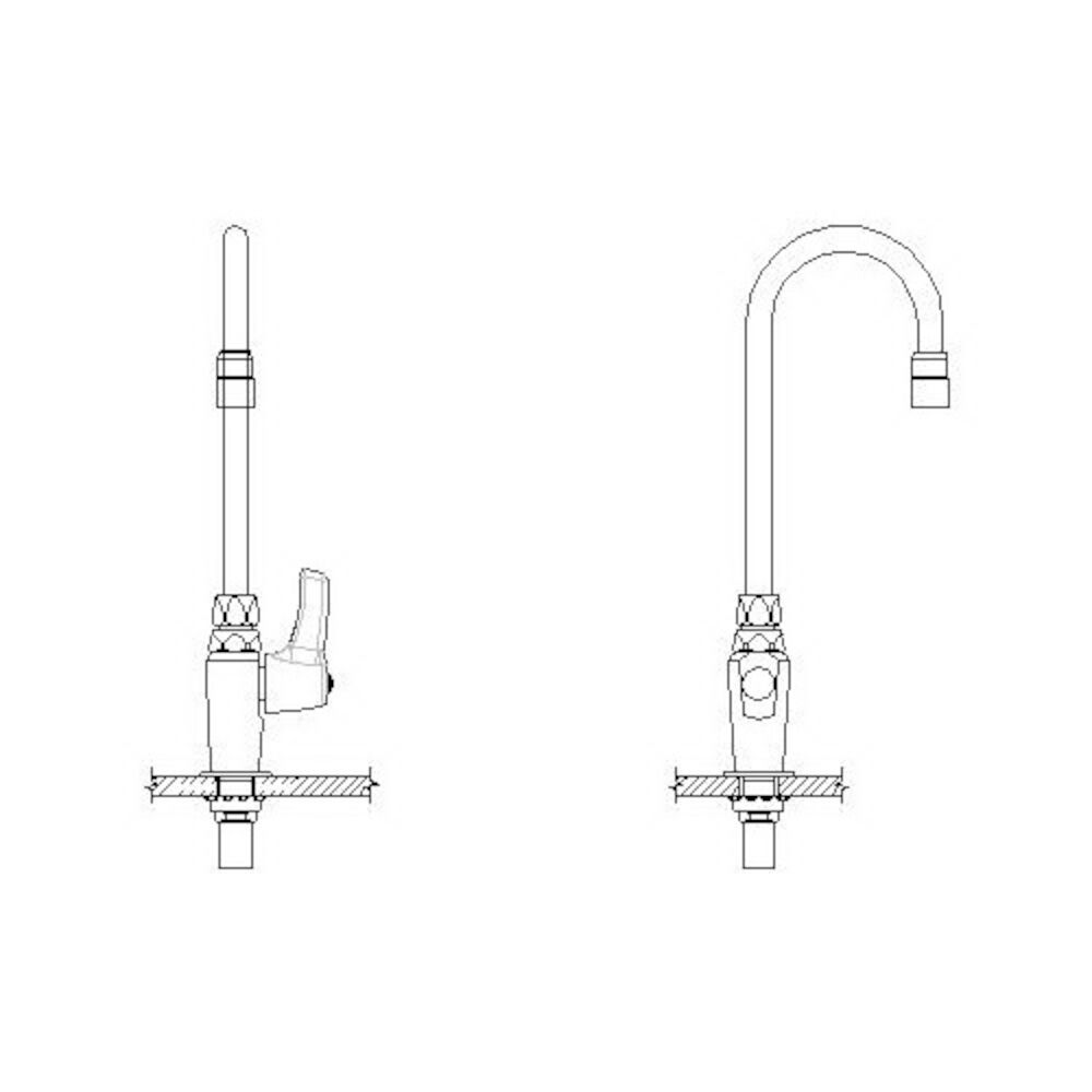 Commercial 27C4 / 27C5 / 27C6 Single Handle Deck Mount Pantry Faucet, Chrome