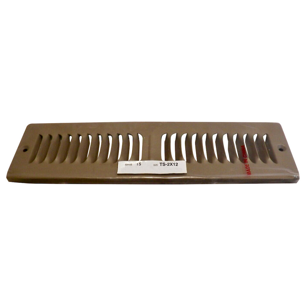 TRUaire TS-2X12B 12"x2" Toe Space Return Air Grille, Brown, Pe-Coated Powder, 120 cfm, Steel