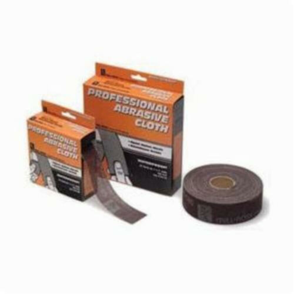 Cleanfit 70100 Open Mesh Professional Abrasive Cloth, 1-1/2" W x 10 yd L, 180 Grit, Aluminum Oxide Abrasive, Nylon Fabric Backing