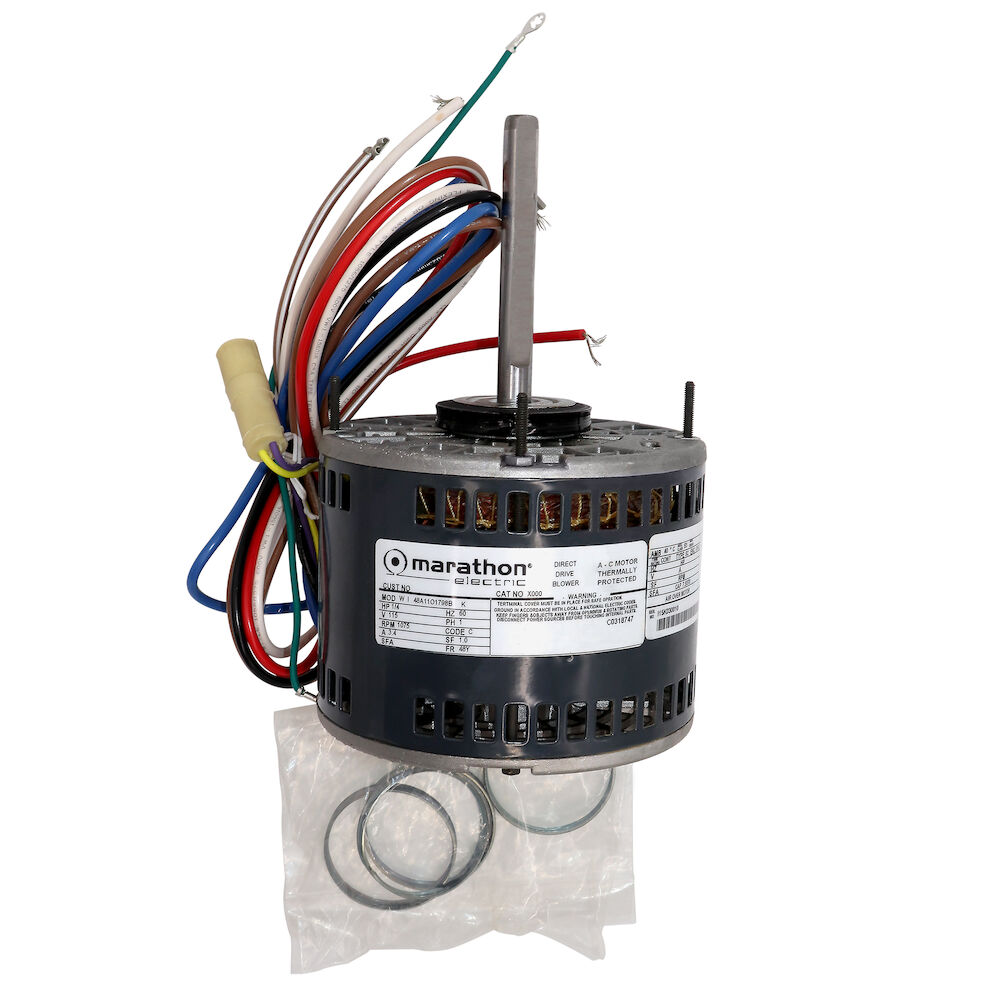 Marathon® 048A11O1798 X000 Direct Drive Fan and Blower Motor, 1/4 hp, 115 V, 60 Hz, 1 ph, 48Y Frame, 1075 rpm, Stud Mount, OPAO Enclosure