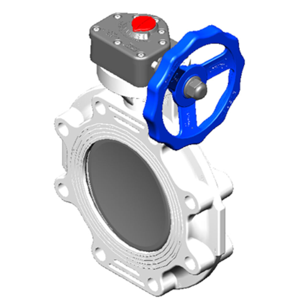 Spears® 682321-100 Pool Butterfly Valve w/ Gear Actuator, 10" Nominal, Flanged End Style, 150 lb, PVC Body, EPDM Softgoods, Domestic