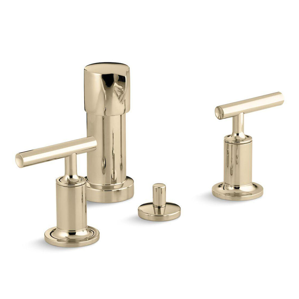 Kohler® 14431-4-AF Purist Bidet Faucet, 2 Handles, Vibrant French Gold