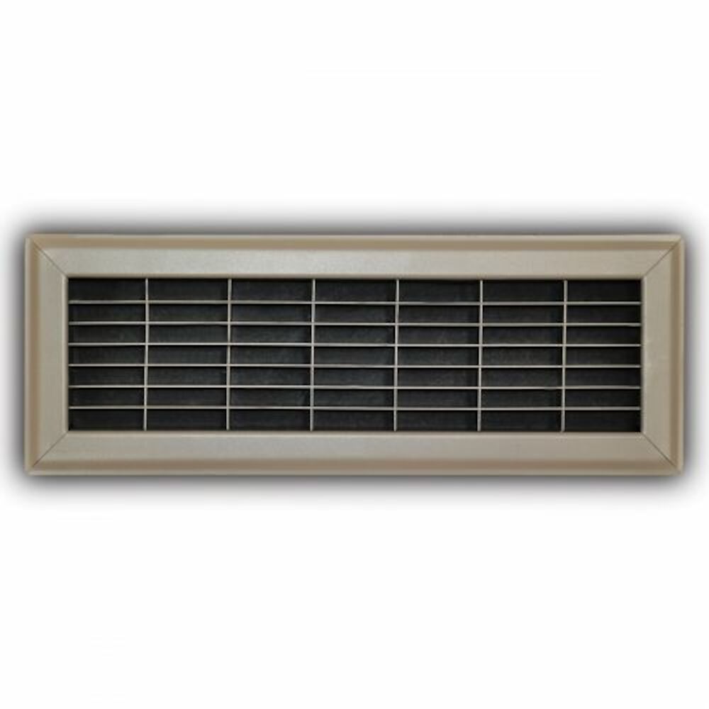 TRUaire™ 154R 04X14 1-Way Heavy Duty Return Air Floor Grate w/o Damper, 4 x 14 in, 140 to 340 cfm, Steel Grille, Powder Coated, Brown