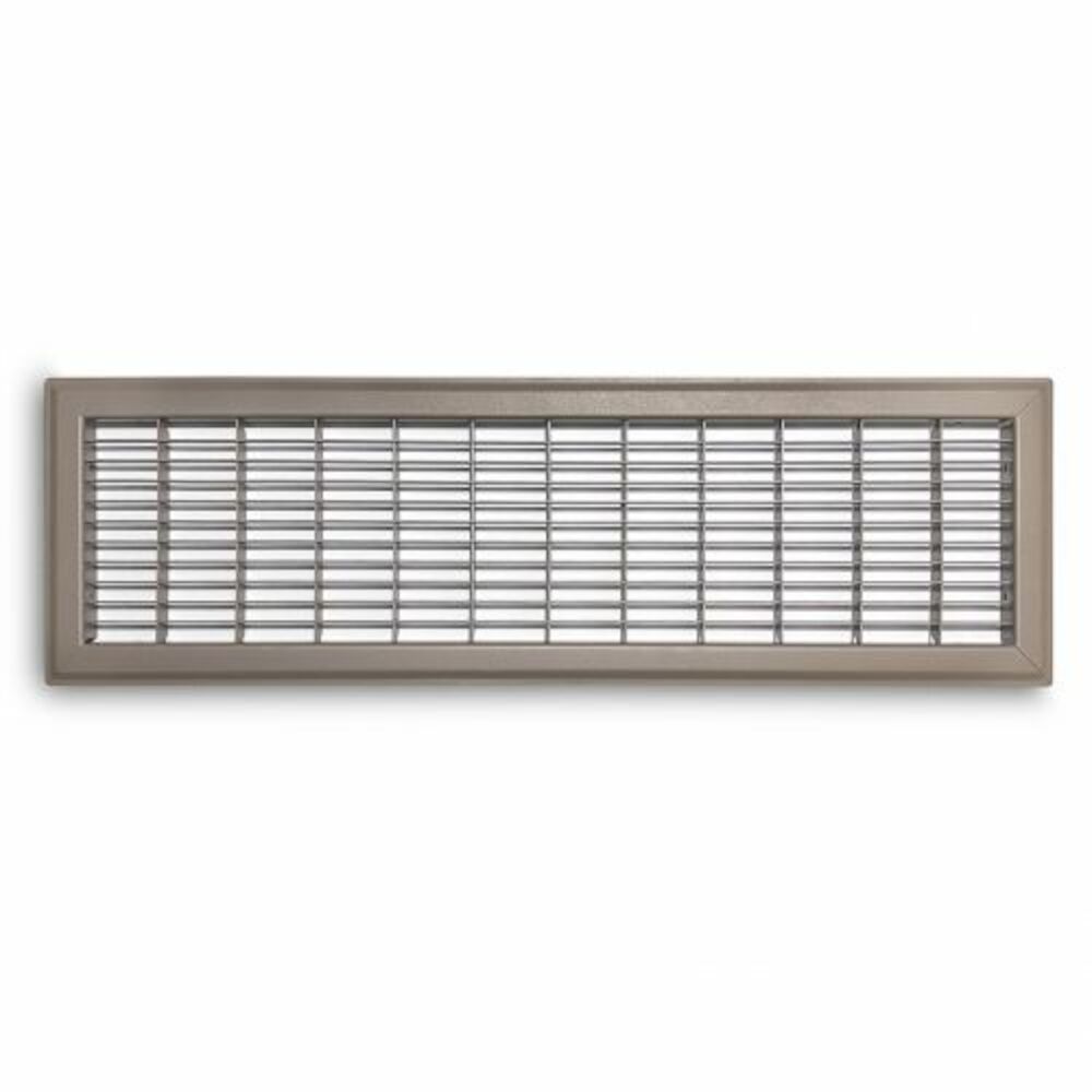 TRUaire™ 154R 06X24 1-Way Heavy Duty Return Air Floor Grate w/o Damper, 6 x 24 in, 345 to 855 cfm, Steel Grille, Powder Coated, Brown