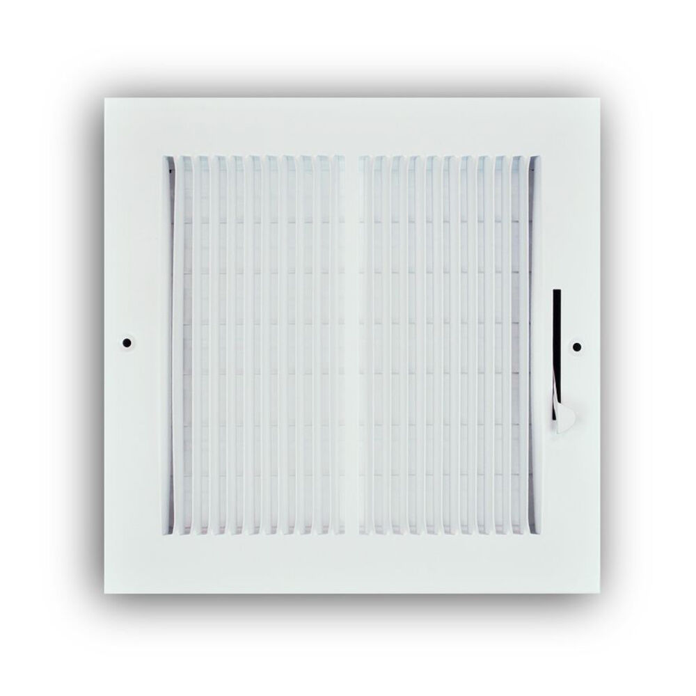 TRUaire™ 132M 08X08 2-Way Wall/Ceiling Register w/ Multi-Shutter Damper, 8 x 8 in, Steel, Powder Coated, White