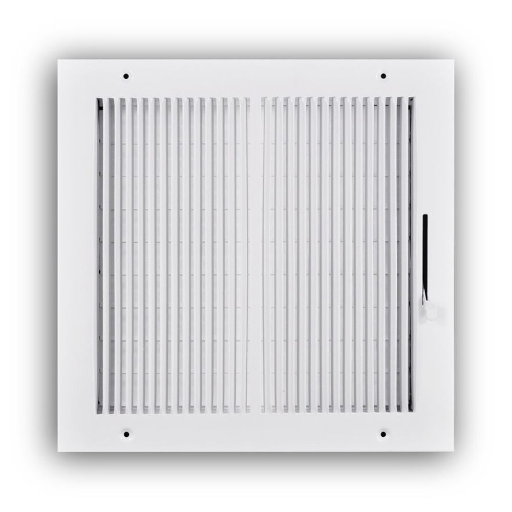 TRUaire™ 132M 10X10 2-Way Wall/Ceiling Register w/ Multi-Shutter Damper, 10 x 10 in, Steel, Powder Coated, White