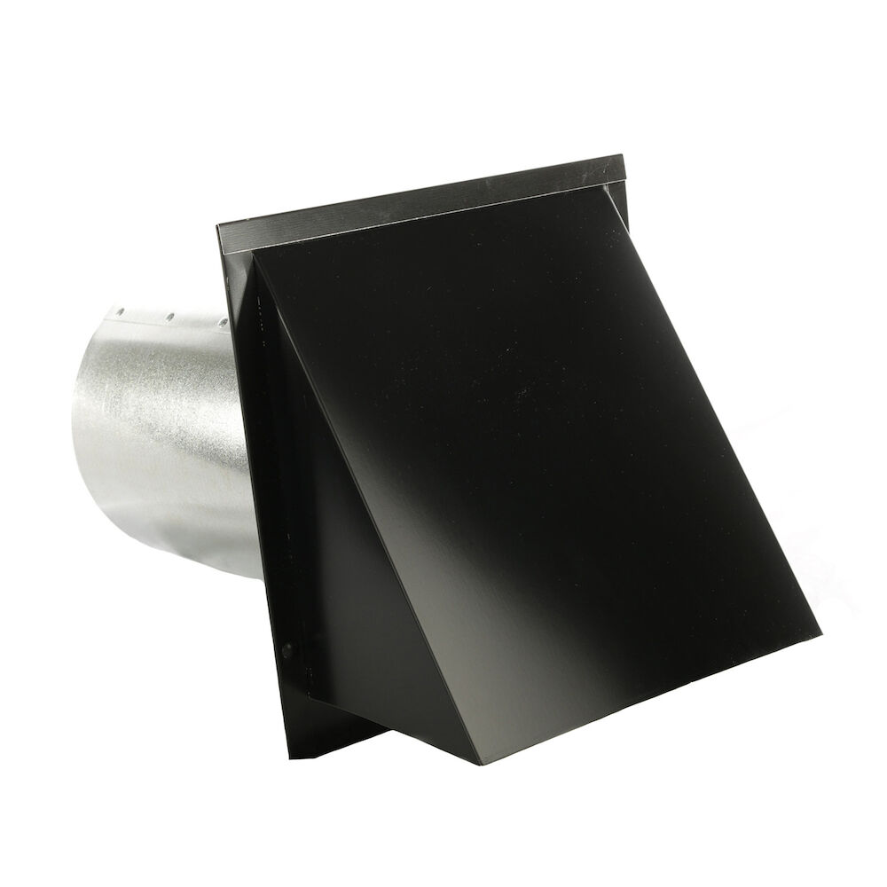 FAMCO® SWV6BK Aluminum Wall Vent w/ Screen, Less Damper, 6" Dia, Black