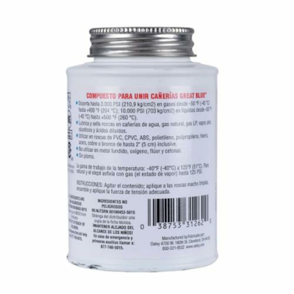 Oatey® Great Blue® 31263 Pipe Joint Compound, 16 fl oz, Paste, Blue, 1.2