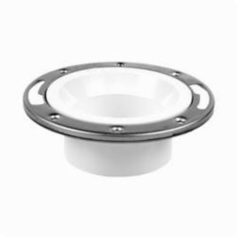 Oatey® 43495 3 to 4" Pipe Level-Fit Closet Flange w/ Ring and, Plastic/PVC