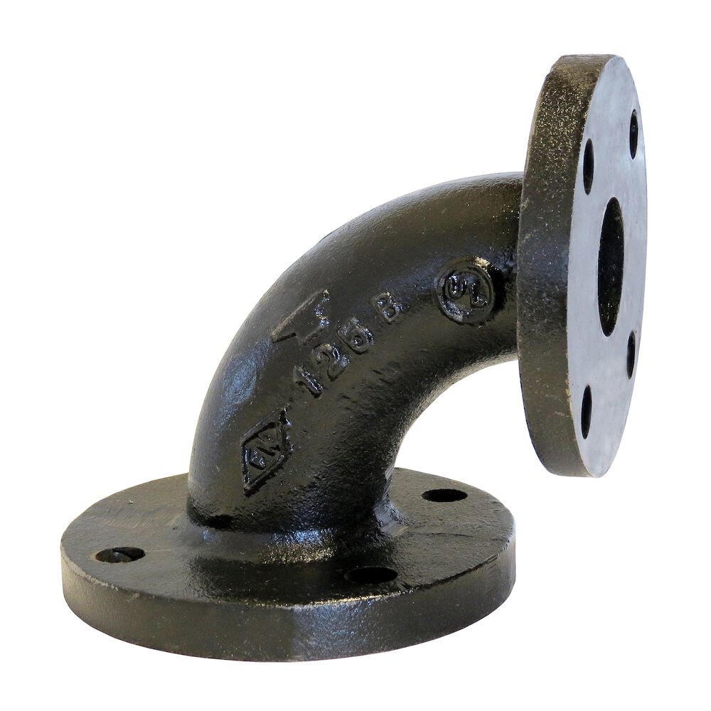 Anvil® 0306005000 FIG 803 Reducing Pipe Elbow, 4x3 in, Flange, SCH 40/STD, 125 lb, Cast Iron, Import