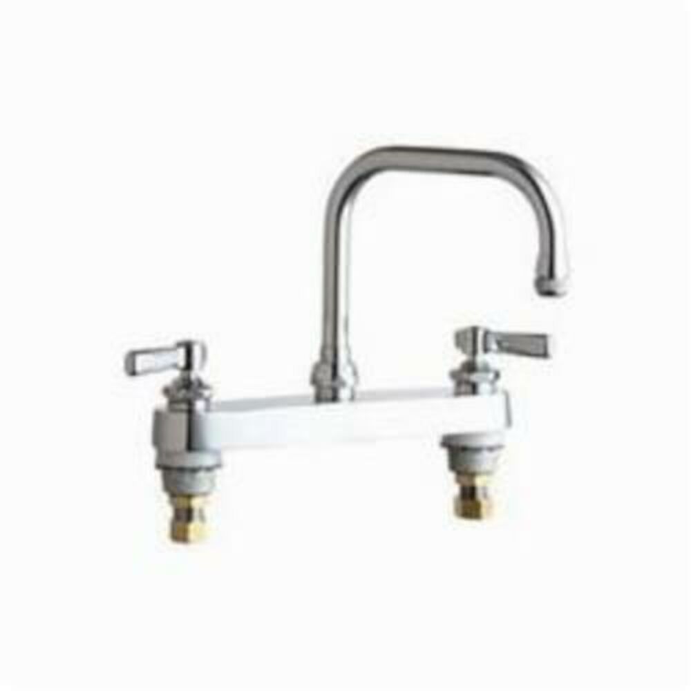 Chicago Faucet® 527-XKABCP Hot and Cold Water Sink Faucet, 8" Center, Chrome Plated, 2 Handles, Domestic, Commercial