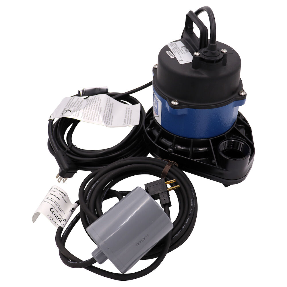 Goulds EP0511AC 1-Phase Submersible Effluent Pump, 60 gpm Maximum, Automatic, Up to 31 ft Maximum Head, 115 V
