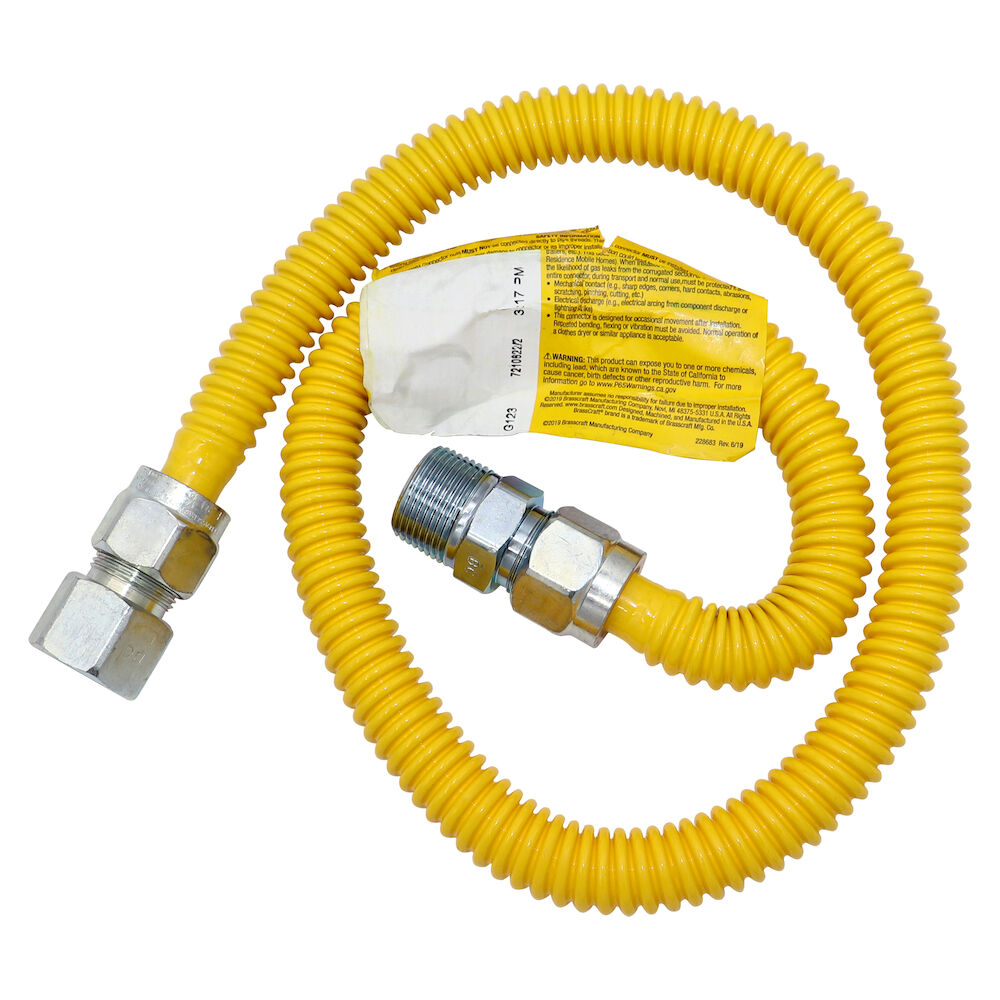 BrassCraft® ProCoat® CSSC21-36 Gas Connector, 3/4", FNPT StraightxMNPT Straight, 36" L, 304L Stainless Steel